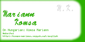 mariann komsa business card